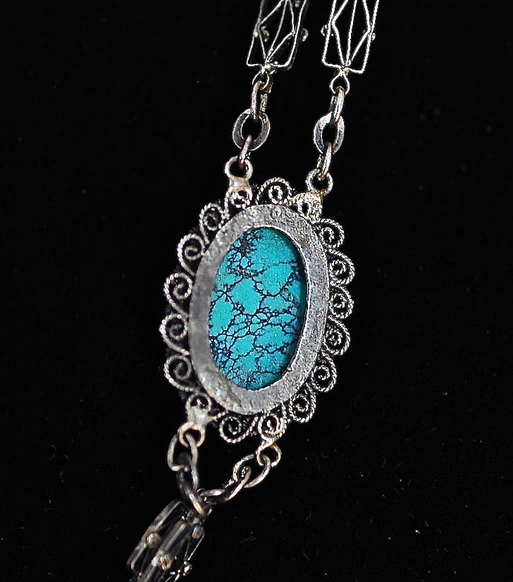 Antique Sterling Silver & Turquoise Necklace – Asian Hallmarks | QUIET WEST