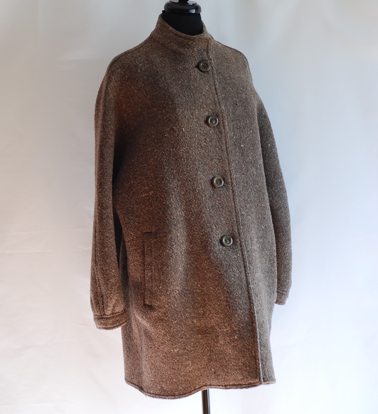 Weinberg Paris 1960’s Wool Swing Coat With Green & Gold Stripes Inside ...