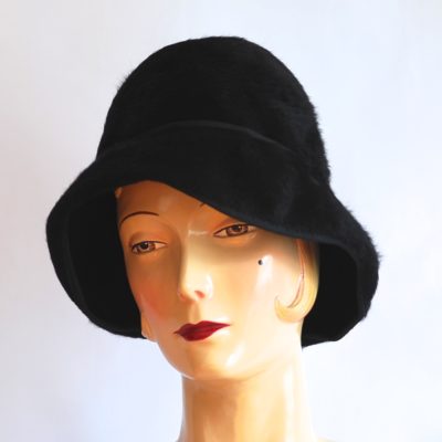 Strathmore by Newton black felt vintage hat made in New York