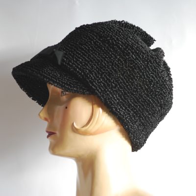 Mollie Entwistle 1960's black straw hat