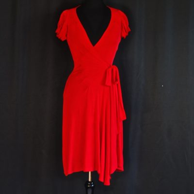 Diane von Furstenberg red wrap dress, made in USA