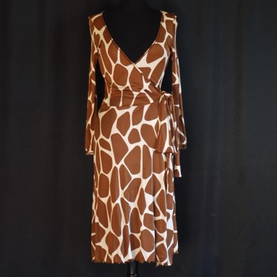 Moschino Cheap and Chic animal print wrap dress, made in Italy.