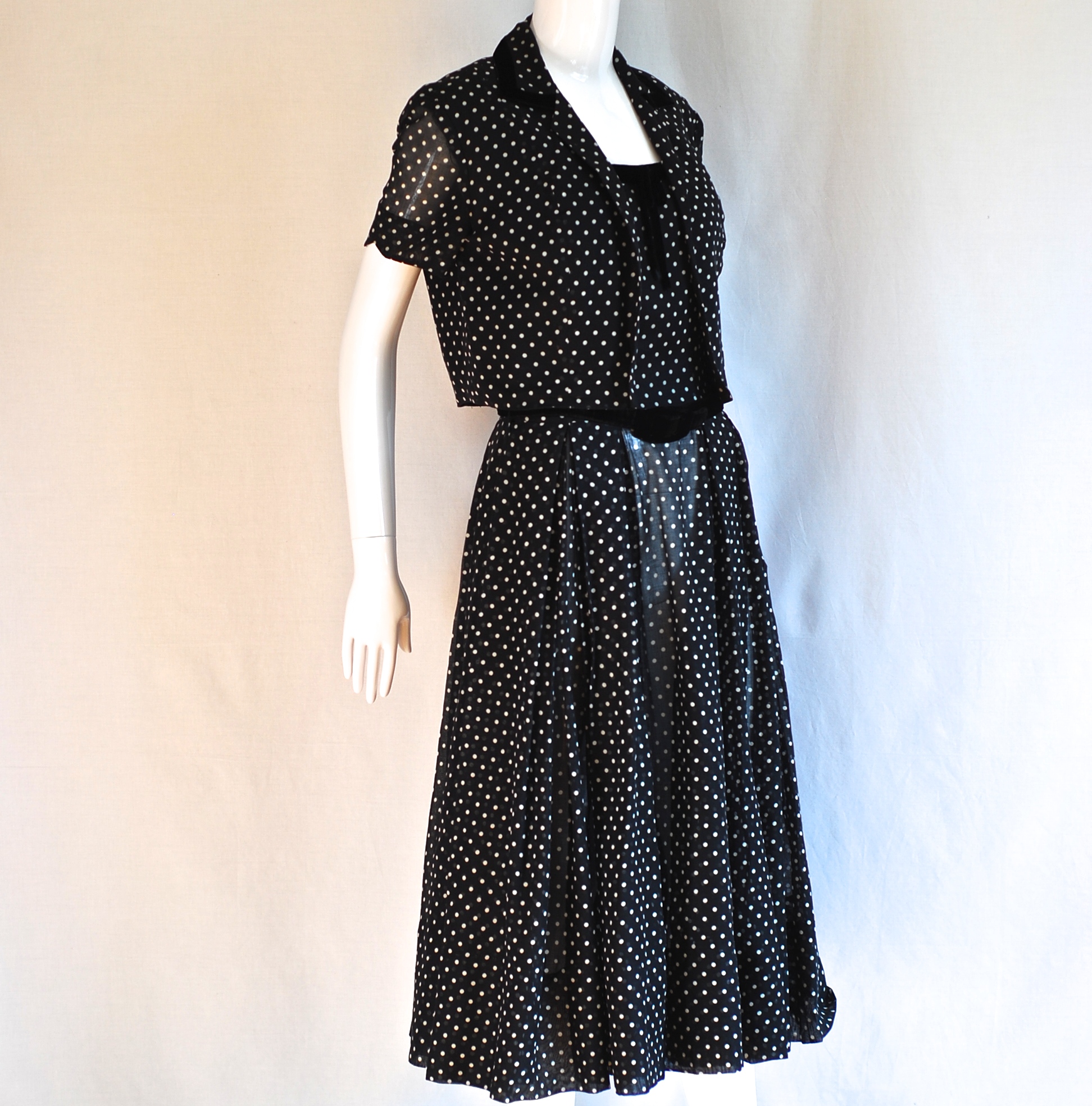 An Original by Lorayne 1940’s Black & White Dot Dress & Jacket | QUIET WEST