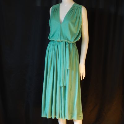 antonella ore Silk & Viscose pastel green summer dress made in Italy