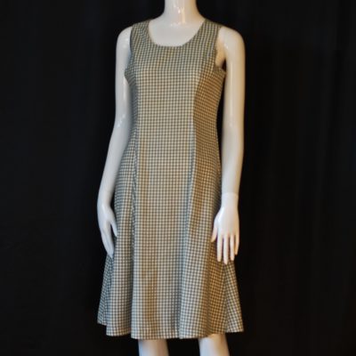 Valentini black and white A-line sleevelsees dress made in Italy