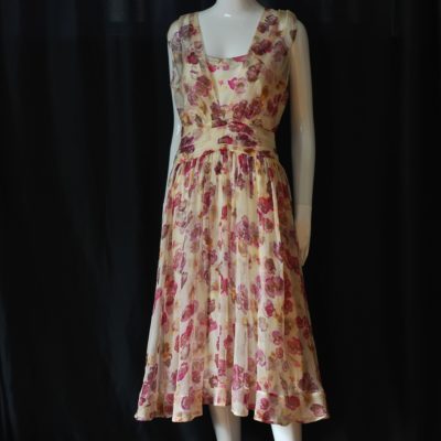 Romantic Water Colour Silk Floral Print Summer Dress With Slip