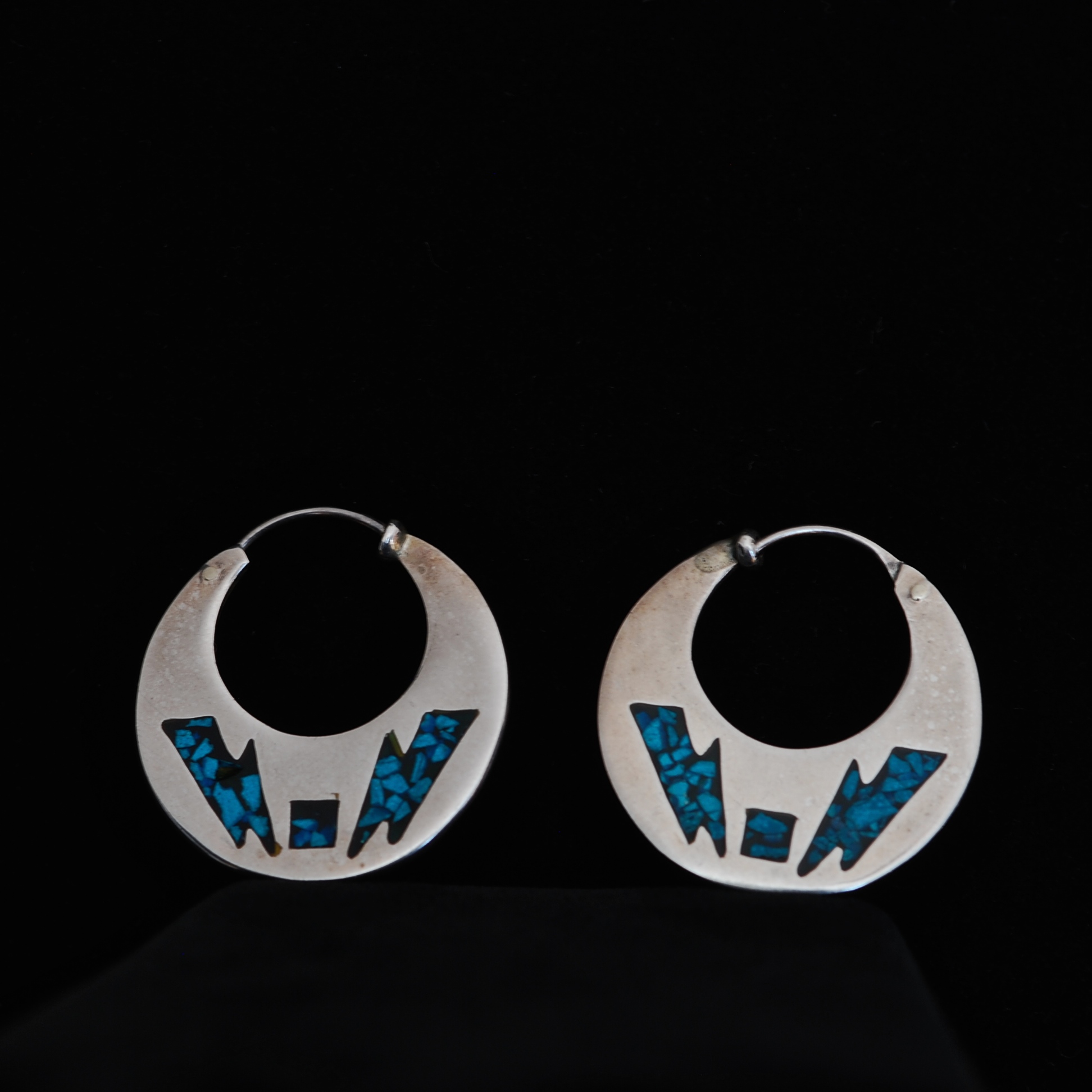 Sterling Silver With Inlaid Turquoise Earrings Quiet West