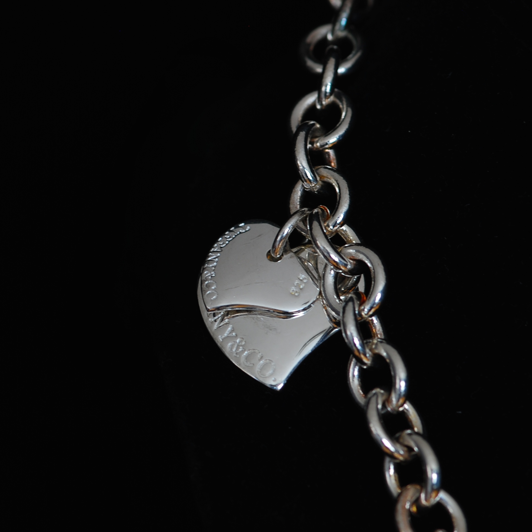 tiffany silver double heart necklace
