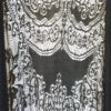 Large Black Finely Crocheted Fringed Shawl - No Labels - Image 3